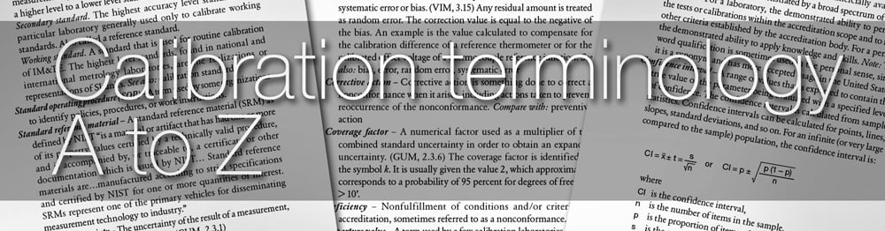 Calibration terminology